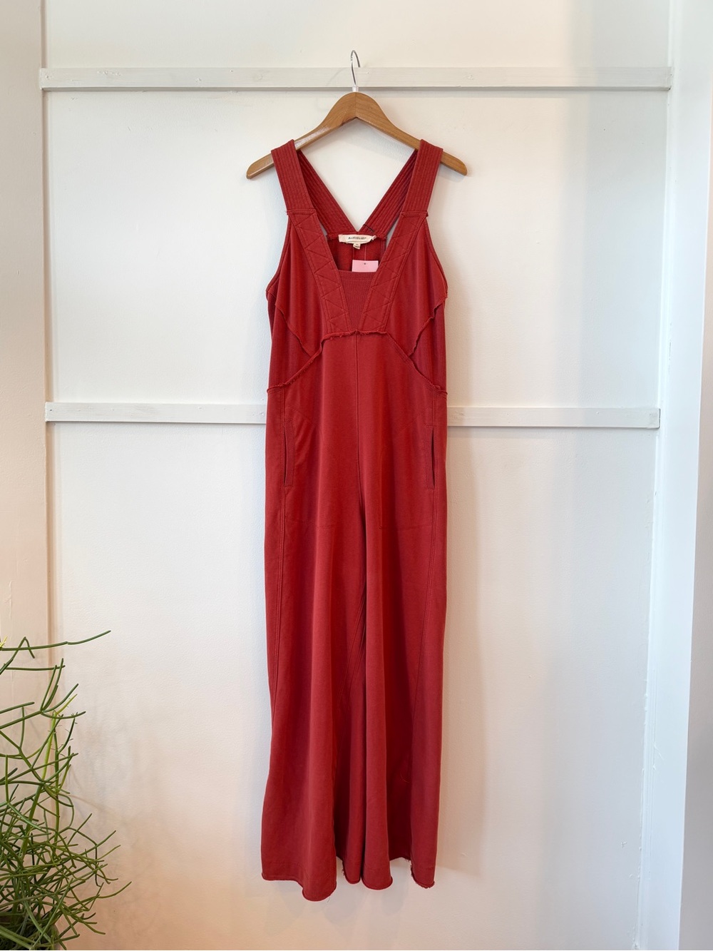 NWT BLUE VELVET burnt orange wide leg jumpsuit M